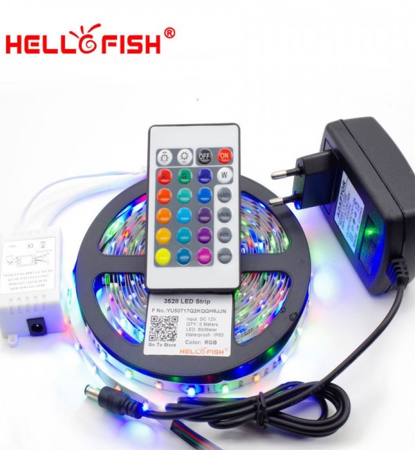 LED лента цветна RGB - 5 метра водоустойчива с дистанционно управление LED лента цветна RGB - 5 метра водоустойчива с дистанционно управление
